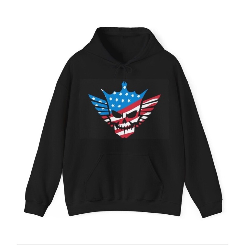 Cody‎ Rhodes Hoodie Men's Black American Nightmare Wrestling USA Skull Large